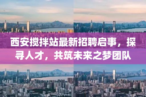 西安搅拌站最新招聘启事，探寻人才，共筑未来之梦团队