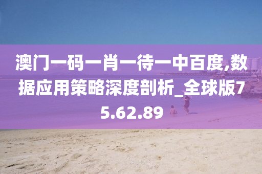 澳门一码一肖一待一中百度,数据应用策略深度剖析_全球版75.62.89