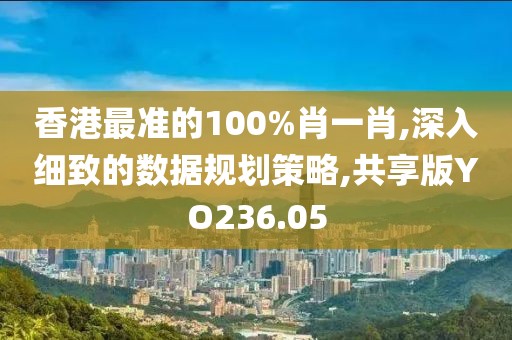 香港最准的100%肖一肖,深入细致的数据规划策略,共享版YO236.05