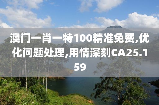 澳门一肖一特100精准免费,优化问题处理,用情深刻CA25.159