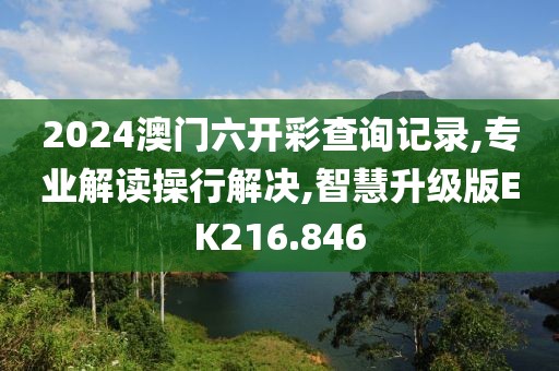 2024澳门六开彩查询记录,专业解读操行解决,智慧升级版EK216.846