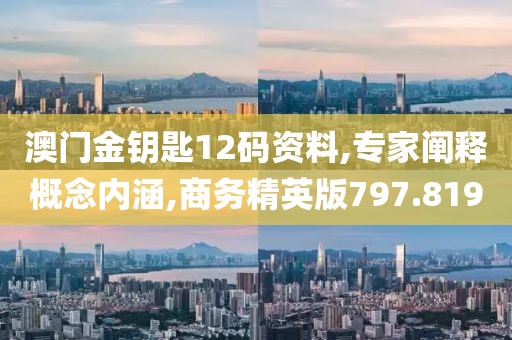 澳门金钥匙12码资料,专家阐释概念内涵,商务精英版797.819