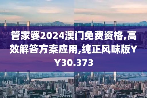 管家婆2024澳门免费资格,高效解答方案应用,纯正风味版YY30.373