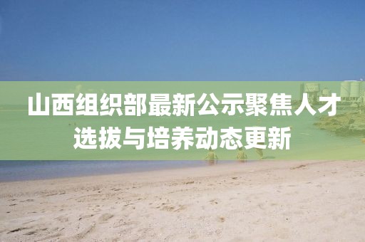山西组织部最新公示聚焦人才选拔与培养动态更新
