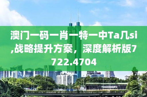 澳门一码一肖一特一中Ta几si,战略提升方案，深度解析版7722.4704