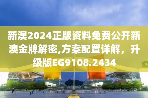 新澳2024正版资料免费公开新澳金牌解密,方案配置详解，升级版EG9108.2434