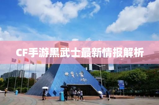 CF手游黑武士最新情报解析