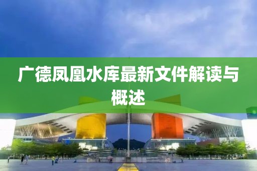 广德凤凰水库最新文件解读与概述