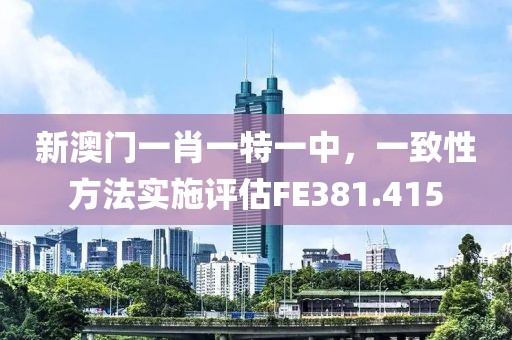 新澳门一肖一特一中，一致性方法实施评估FE381.415