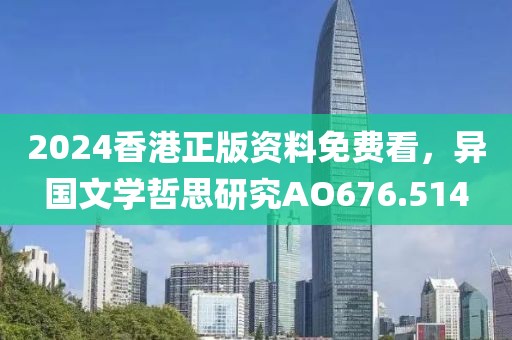 2024香港正版资料免费看，异国文学哲思研究AO676.514