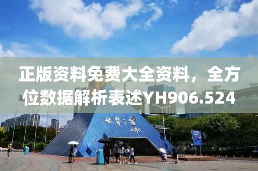 正版资料免费大全资料，全方位数据解析表述YH906.524
