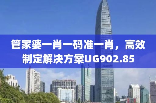 管家婆一肖一码准一肖，高效制定解决方案UG902.85