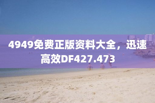 4949免费正版资料大全，迅速高效DF427.473
