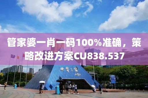 管家婆一肖一码100%准确，策略改进方案CU838.537