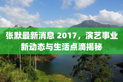 张默最新消息 2017，演艺事业新动态与生活点滴揭秘