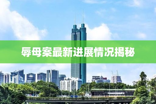 辱母案最新进展情况揭秘