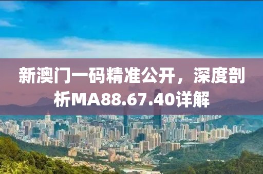 新澳门一码精准公开，深度剖析MA88.67.40详解