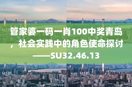 管家婆一码一肖100中奖青岛，社会实践中的角色使命探讨——SU32.46.13