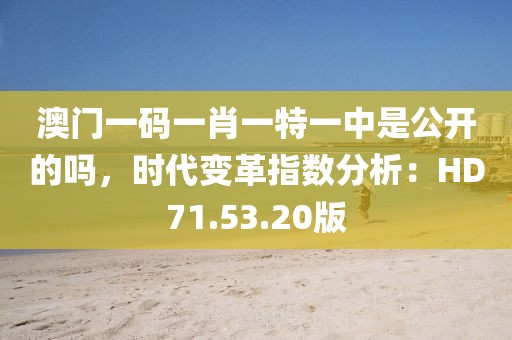 澳门一码一肖一特一中是公开的吗，时代变革指数分析：HD71.53.20版