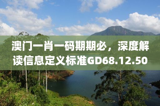 澳门一肖一码期期必，深度解读信息定义标准GD68.12.50