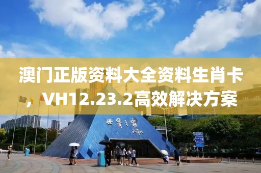 澳门正版资料大全资料生肖卡，VH12.23.2高效解决方案