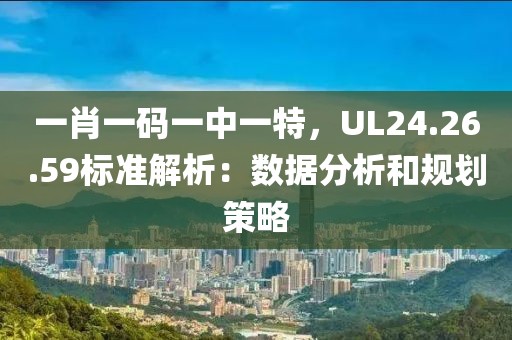 一肖一码一中一特，UL24.26.59标准解析：数据分析和规划策略