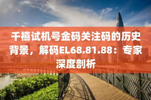 千禧试机号金码关注码的历史背景，解码EL68.81.88：专家深度剖析