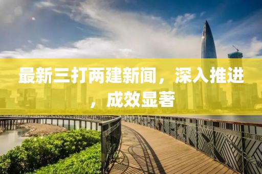 最新三打两建新闻，深入推进，成效显著